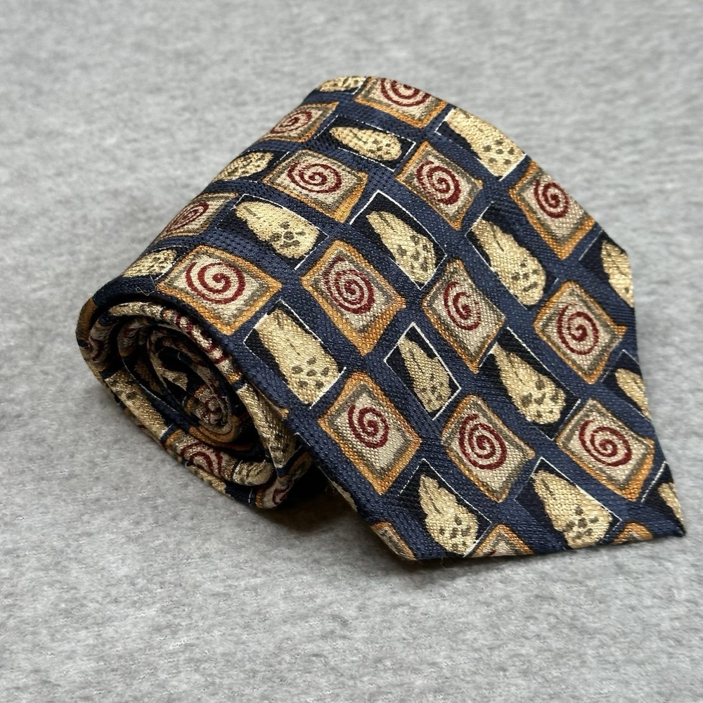 Vintage GUESS USA American Classics Silk Tie Made in USA Geometric 90s